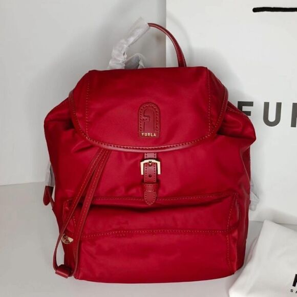 Furla Calipso Nylon Drawstring
Backpack In Cabernet NWT & Dust Bag main image 5